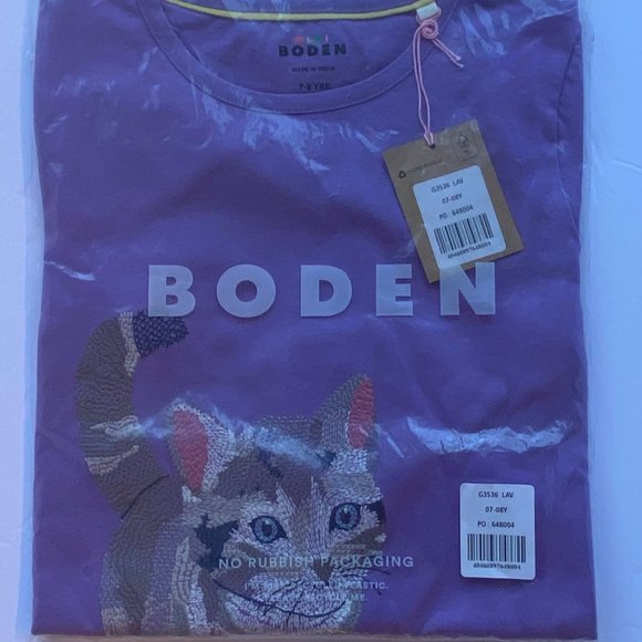 *SOLD* NWT Mini Boden HTF Playful Gray Kitten T-Shirt, 6/7Y - Picture 4 of 4